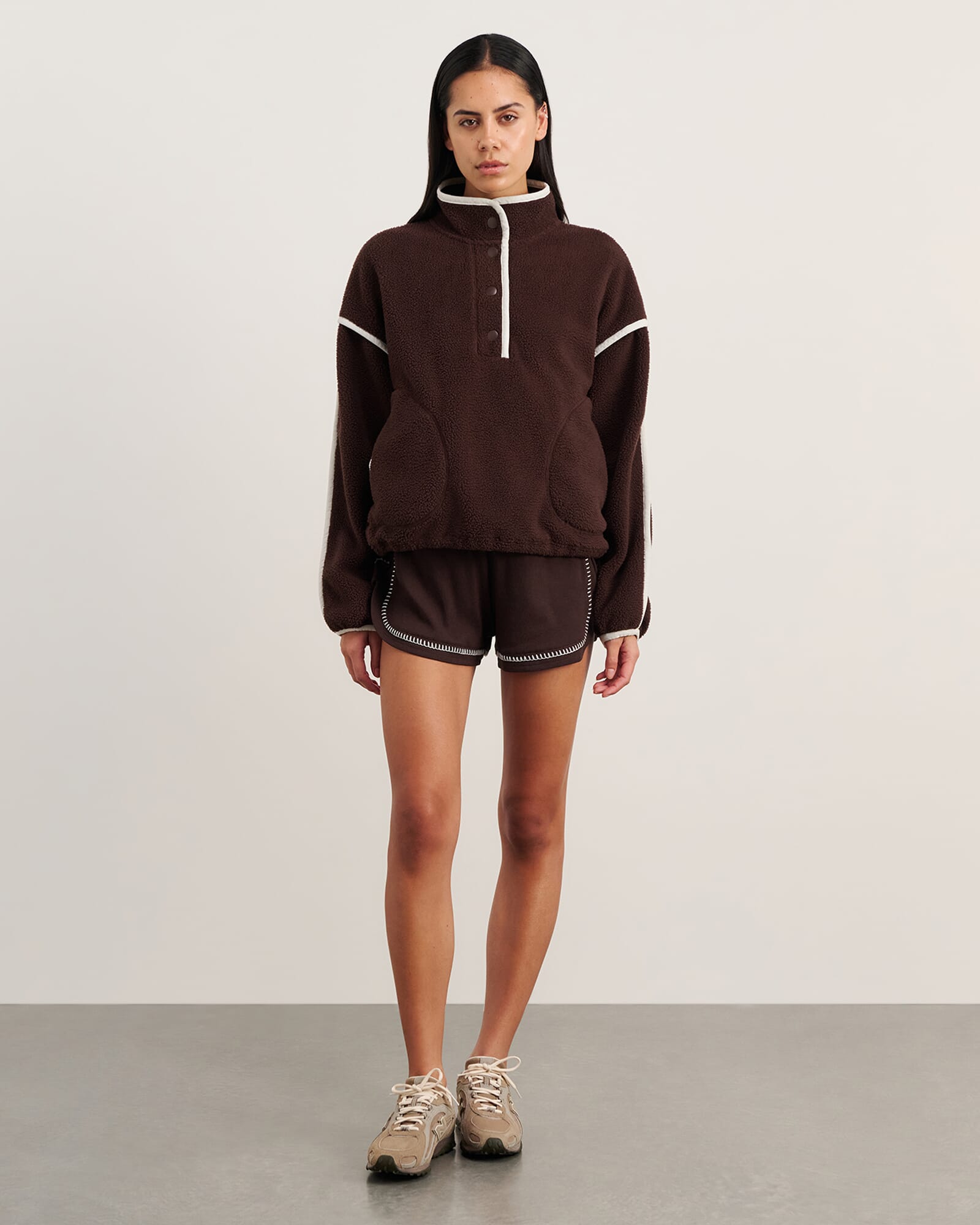 JAG polar fleece sweater darkchocolate