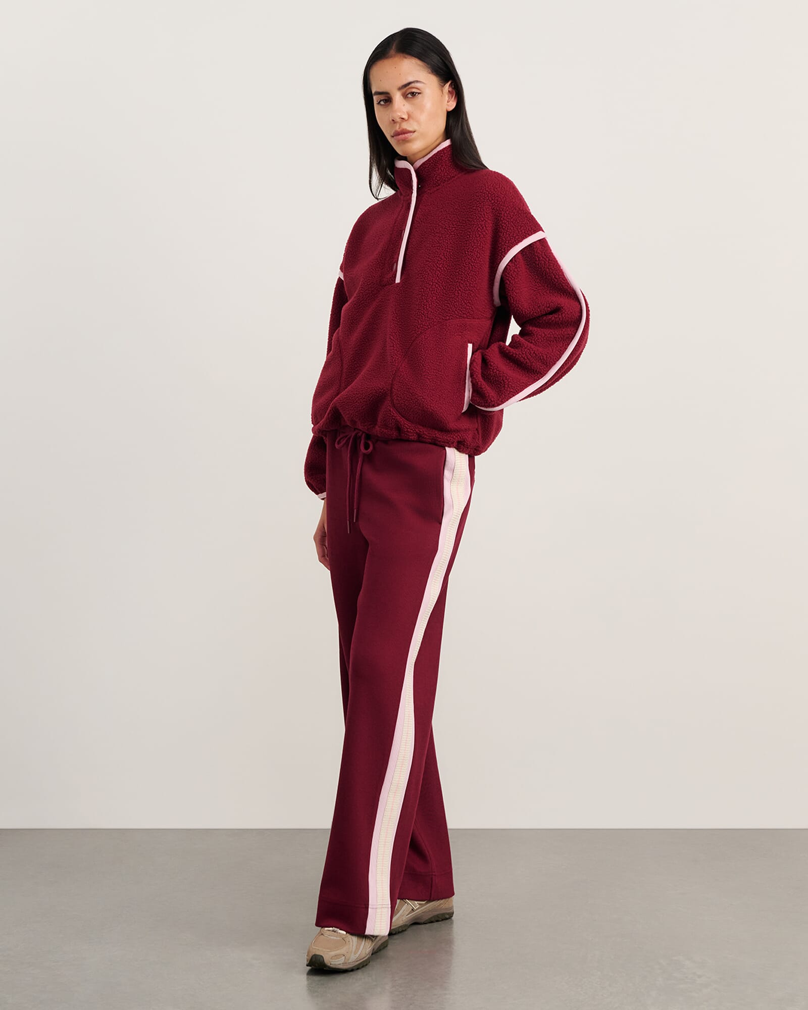 JAG polar fleece sweater wine