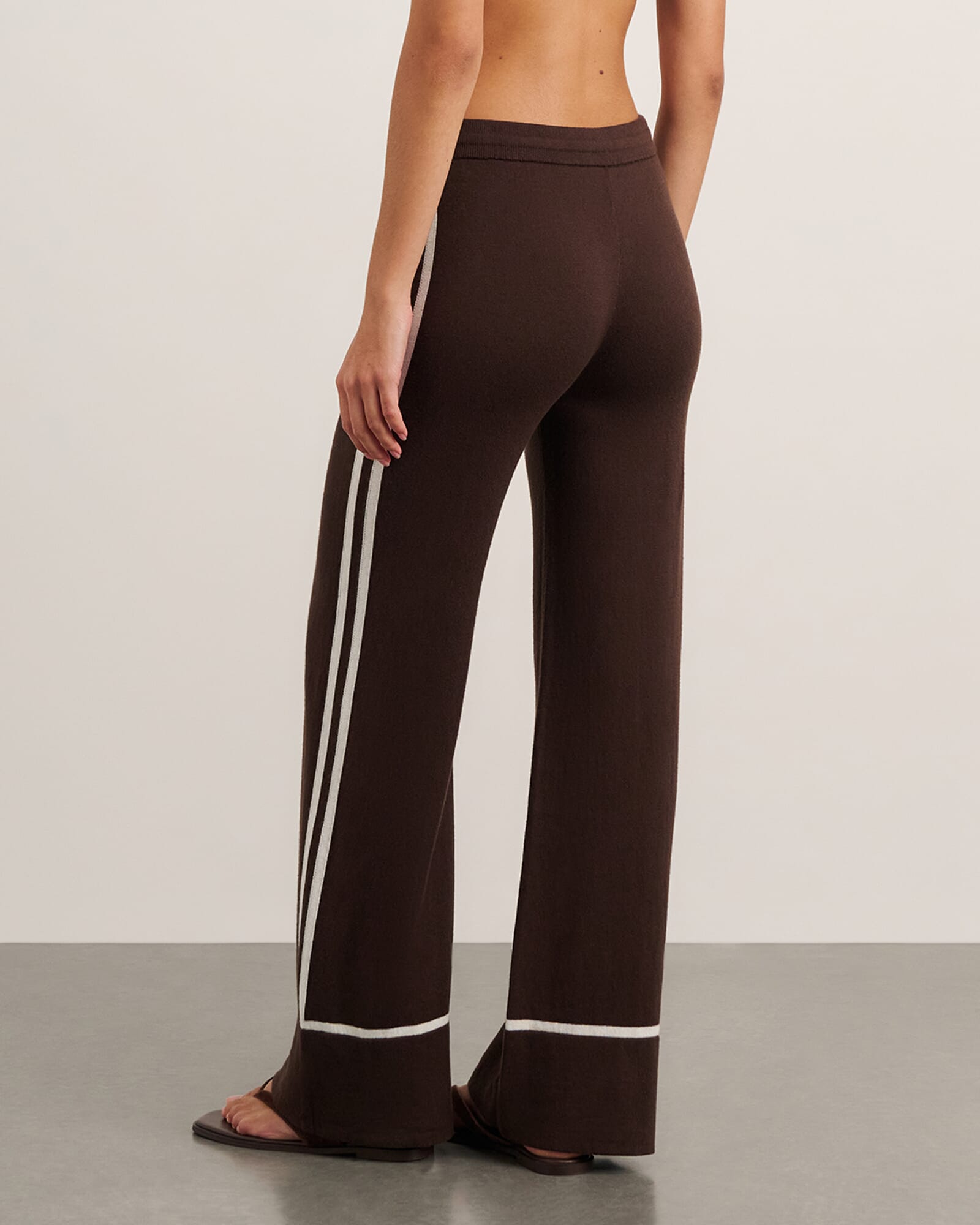 JAG orla contrast knit pant darkchocolate