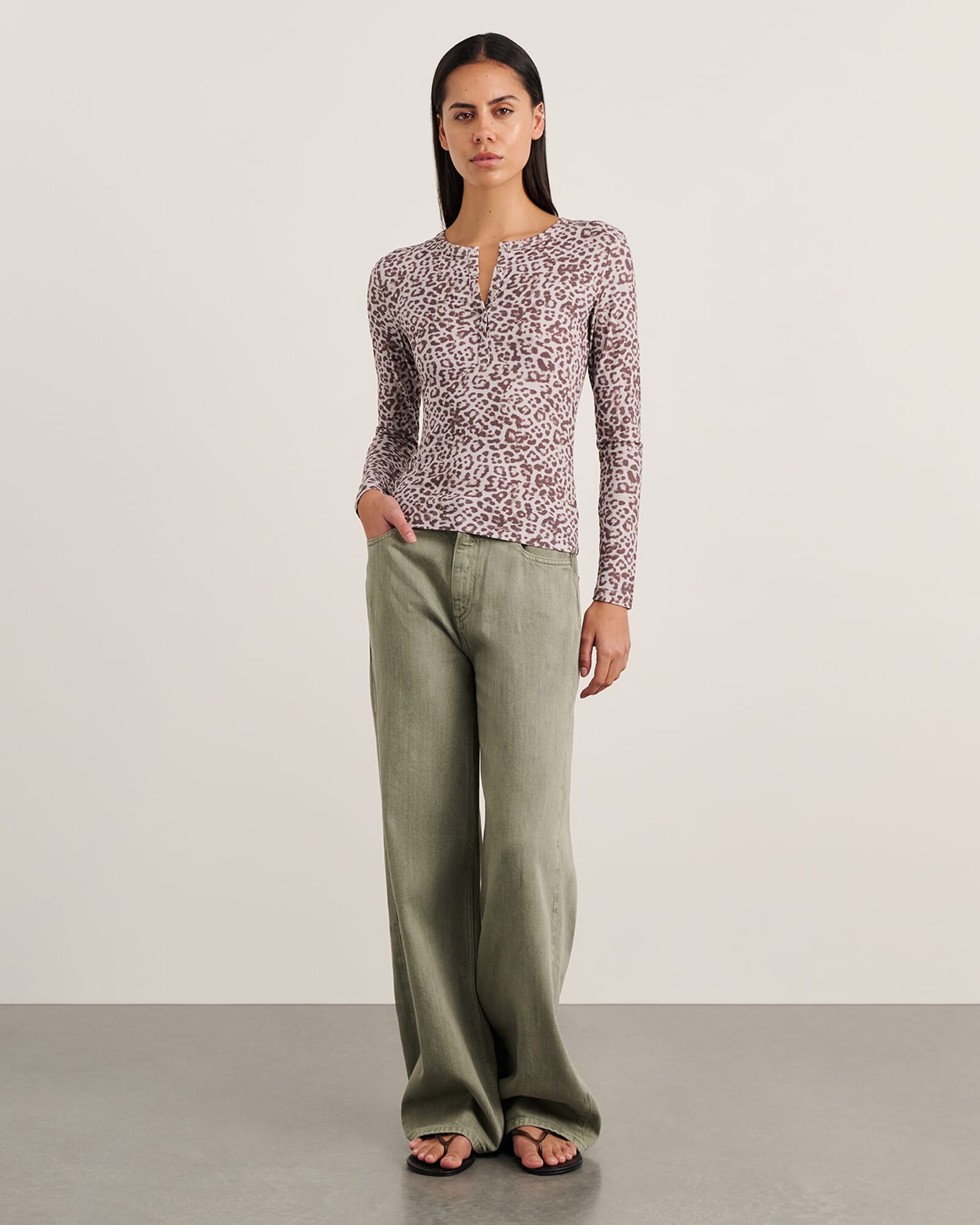 JAG celina henley top leopard