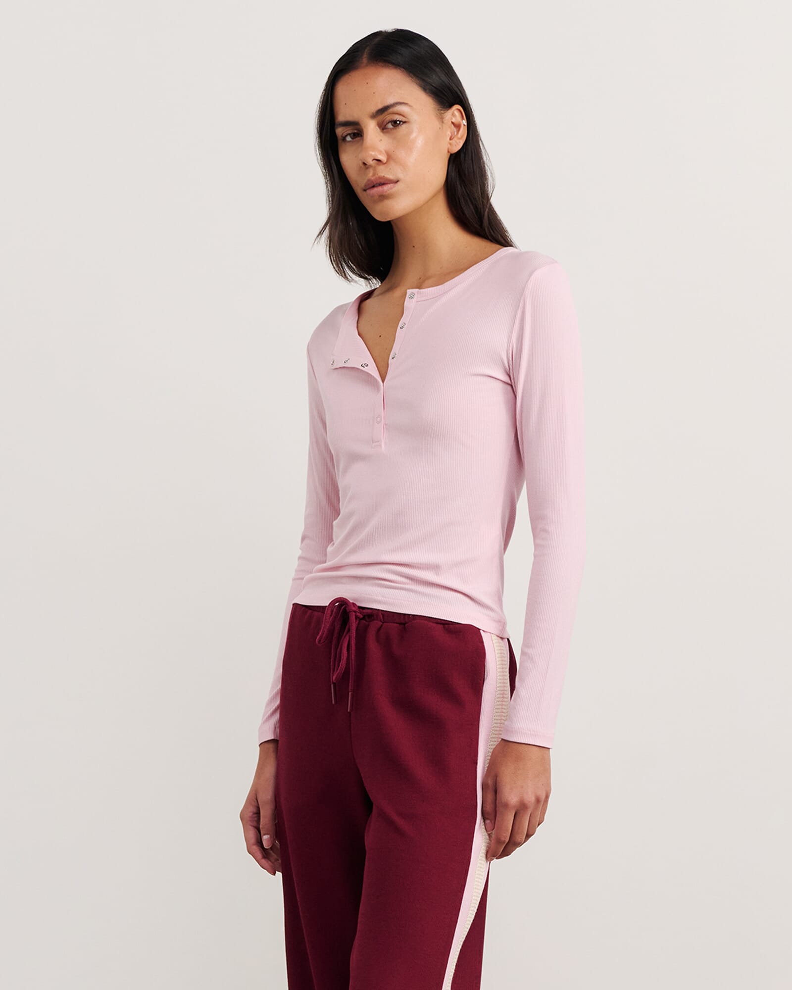 JAG celina henley top pinkfrost