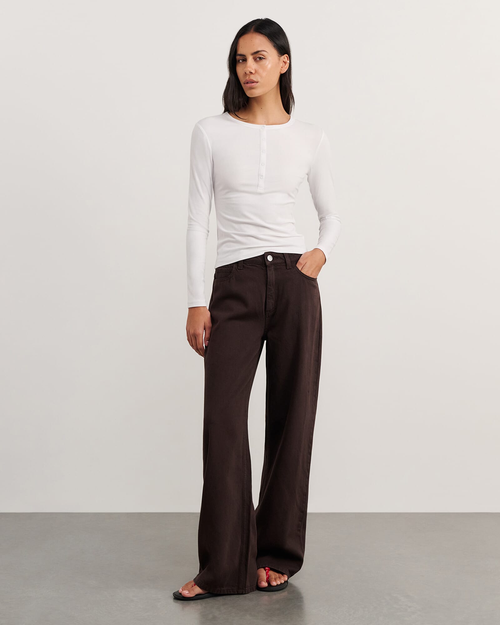 JAG celina henley top white