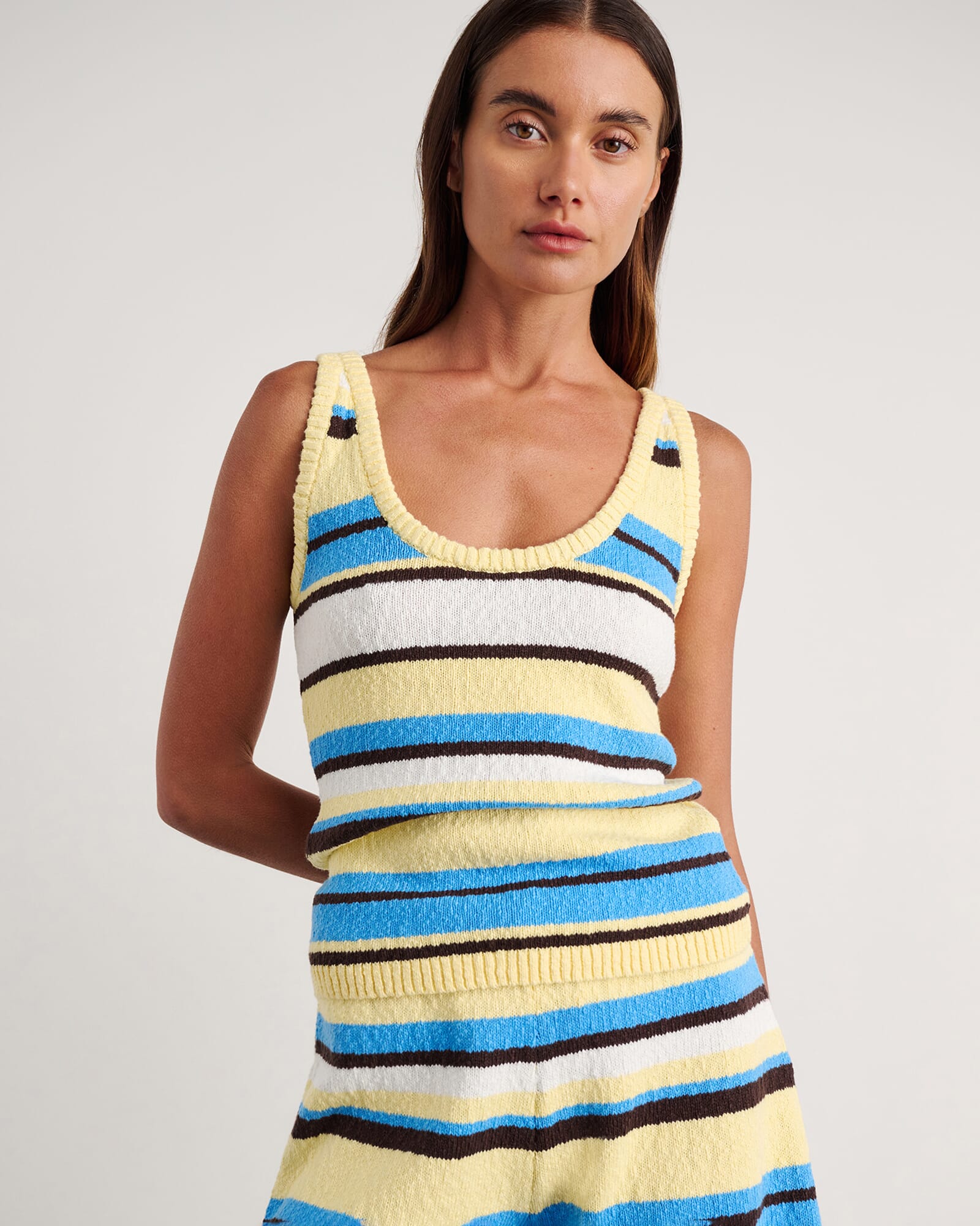 JAG arden knit tank yellowmulti