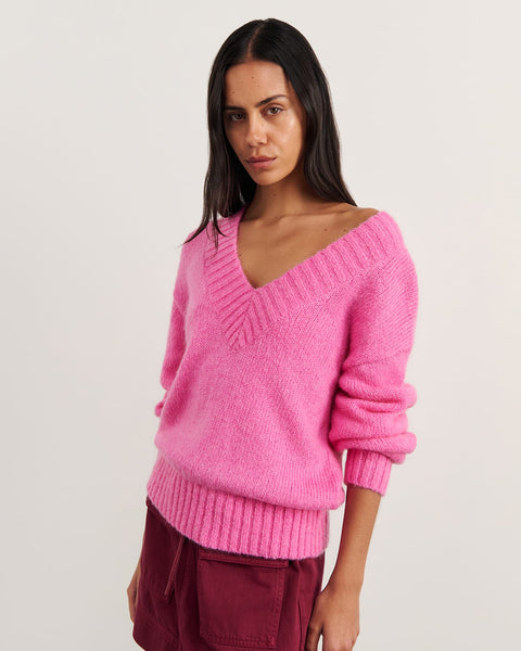 Lily V Neck Knit PEONY