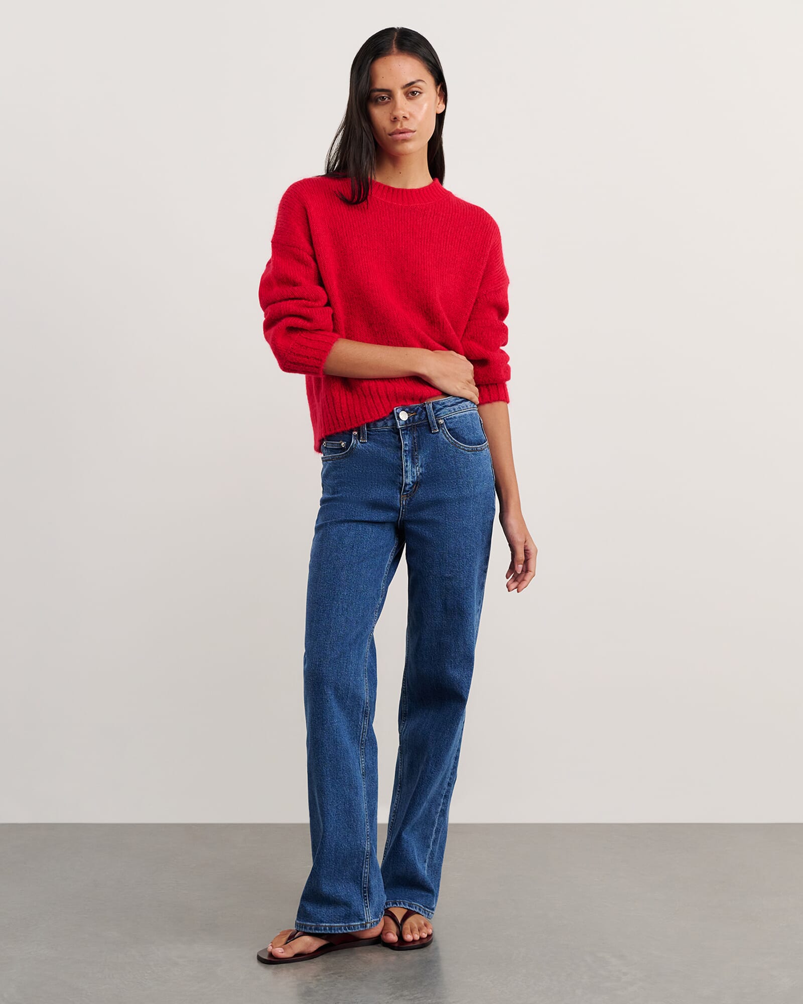 JAG lily crew sweater brightred