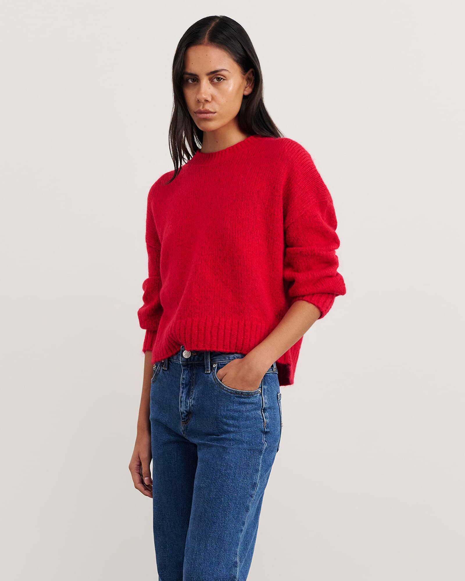 JAG lily crew sweater brightred