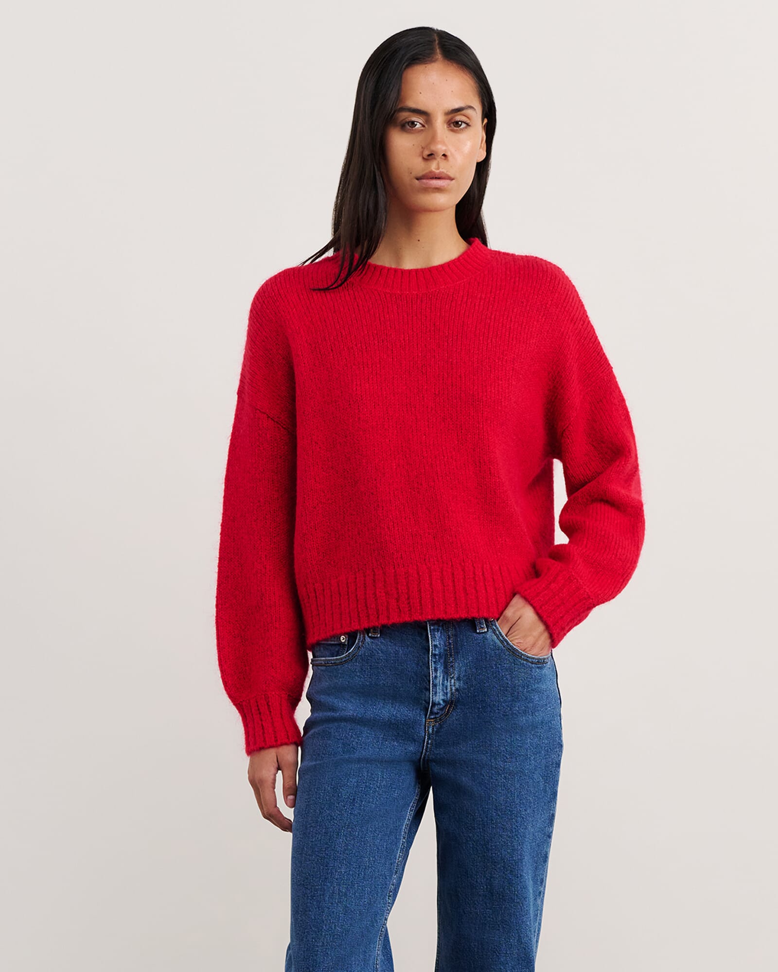 JAG lily crew sweater brightred