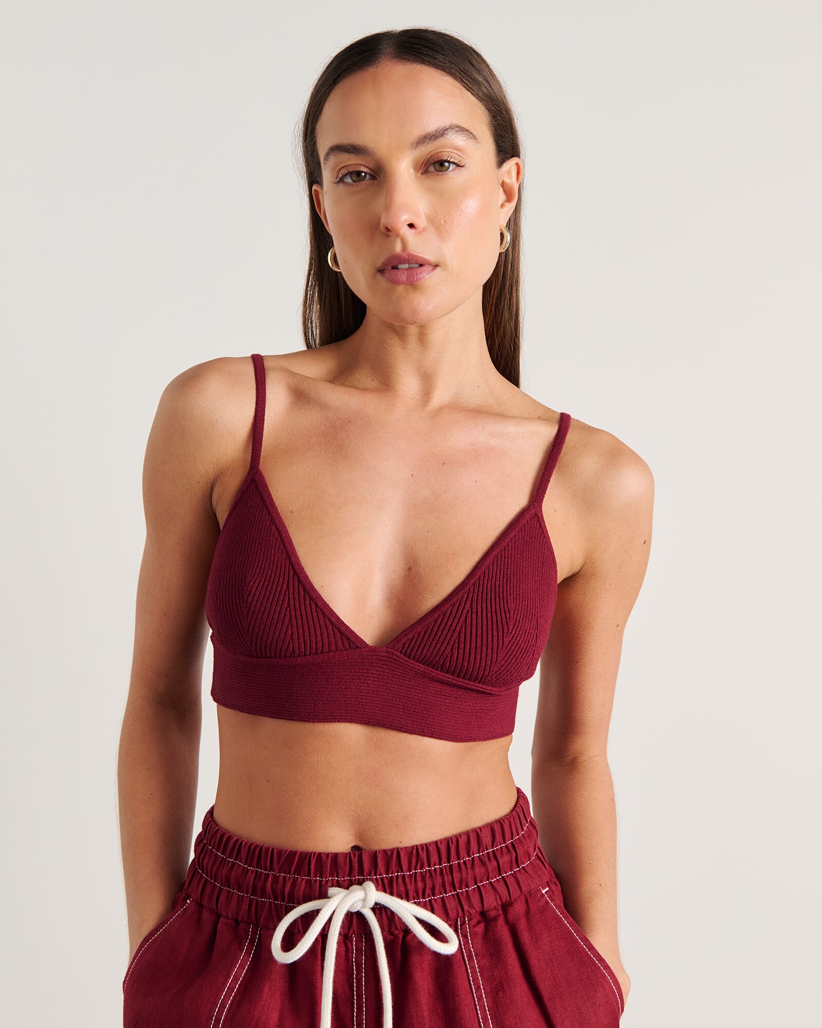 JAG lydia knit bralette burgundy