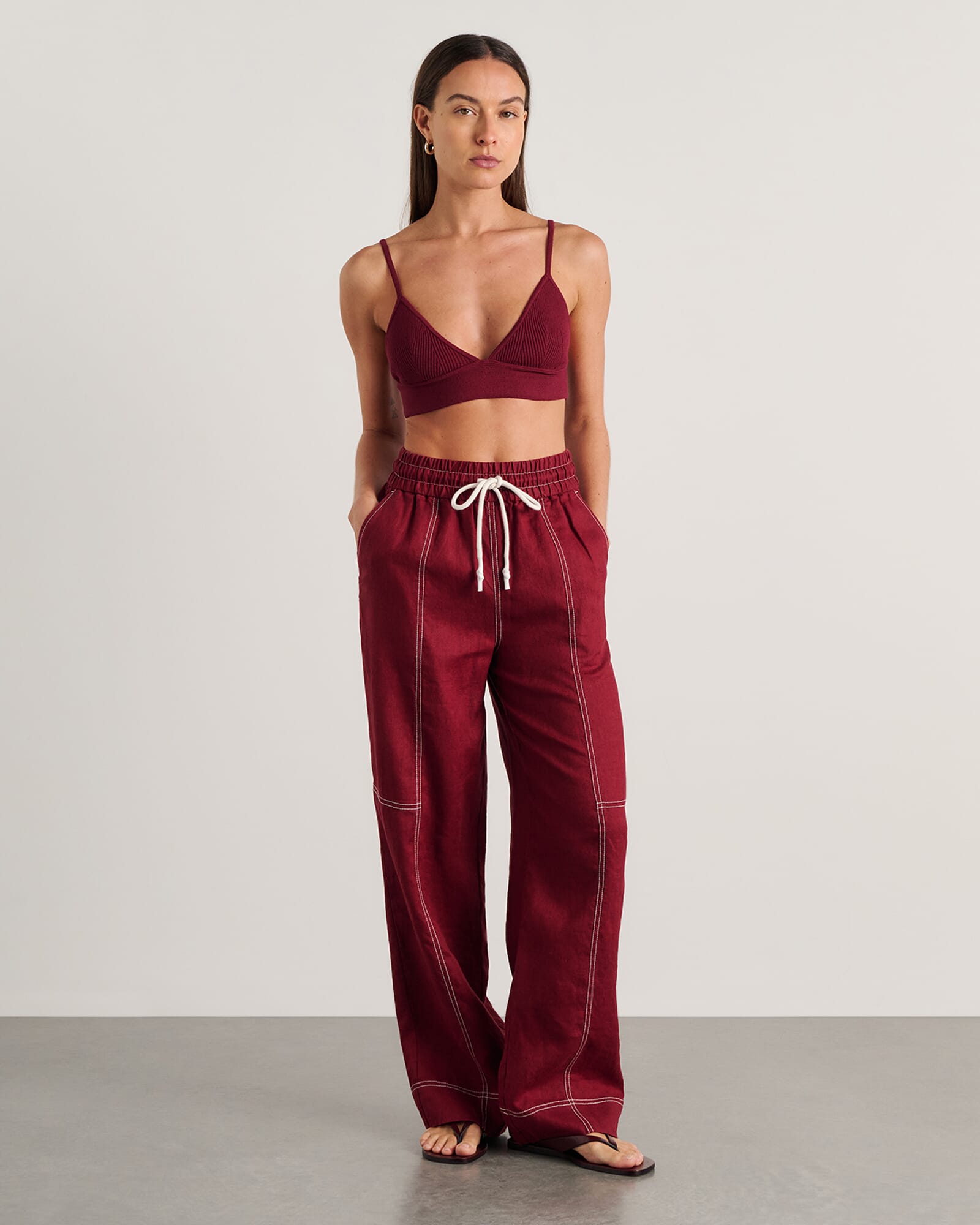 JAG lydia knit bralette burgundy