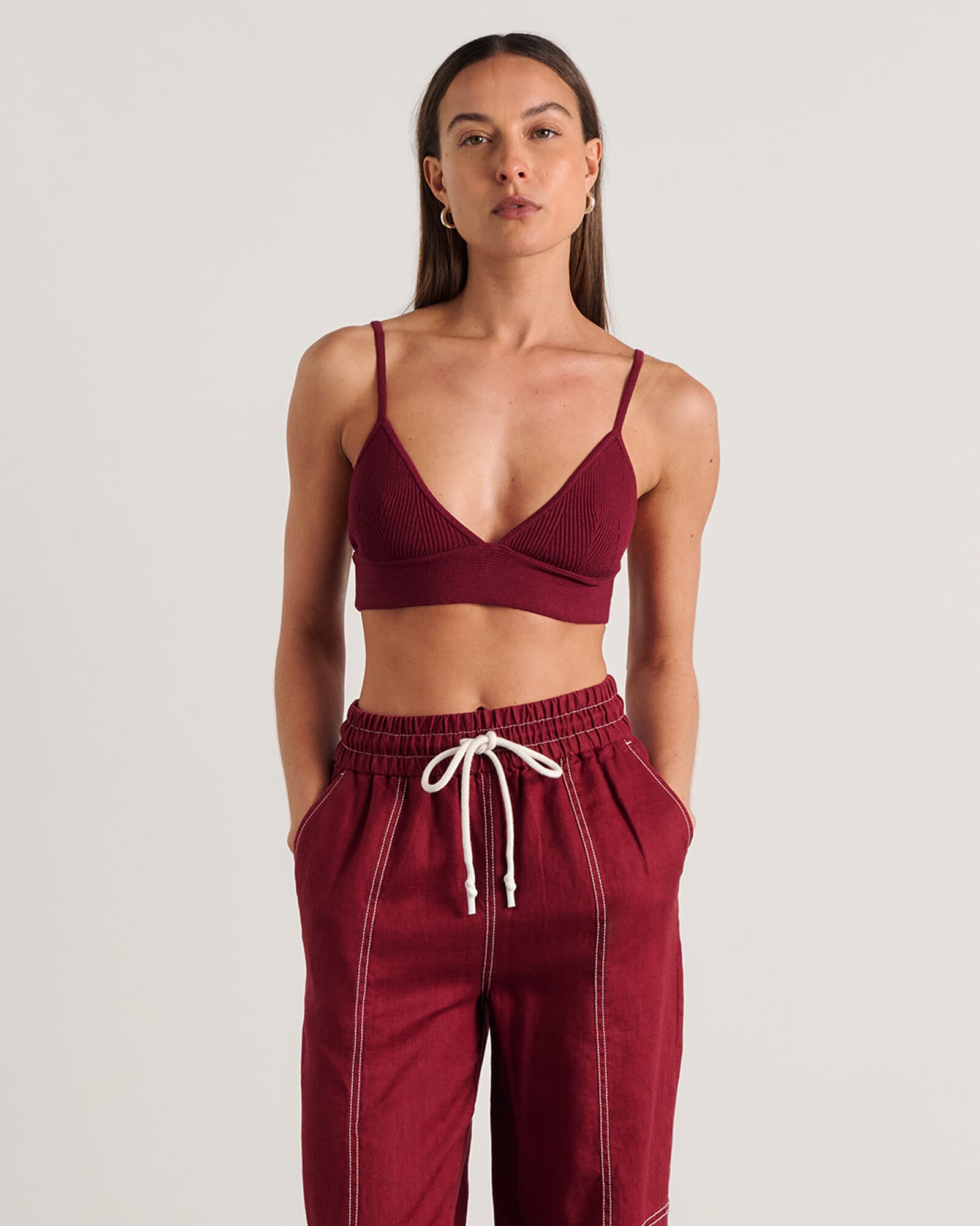 JAG lydia knit bralette burgundy