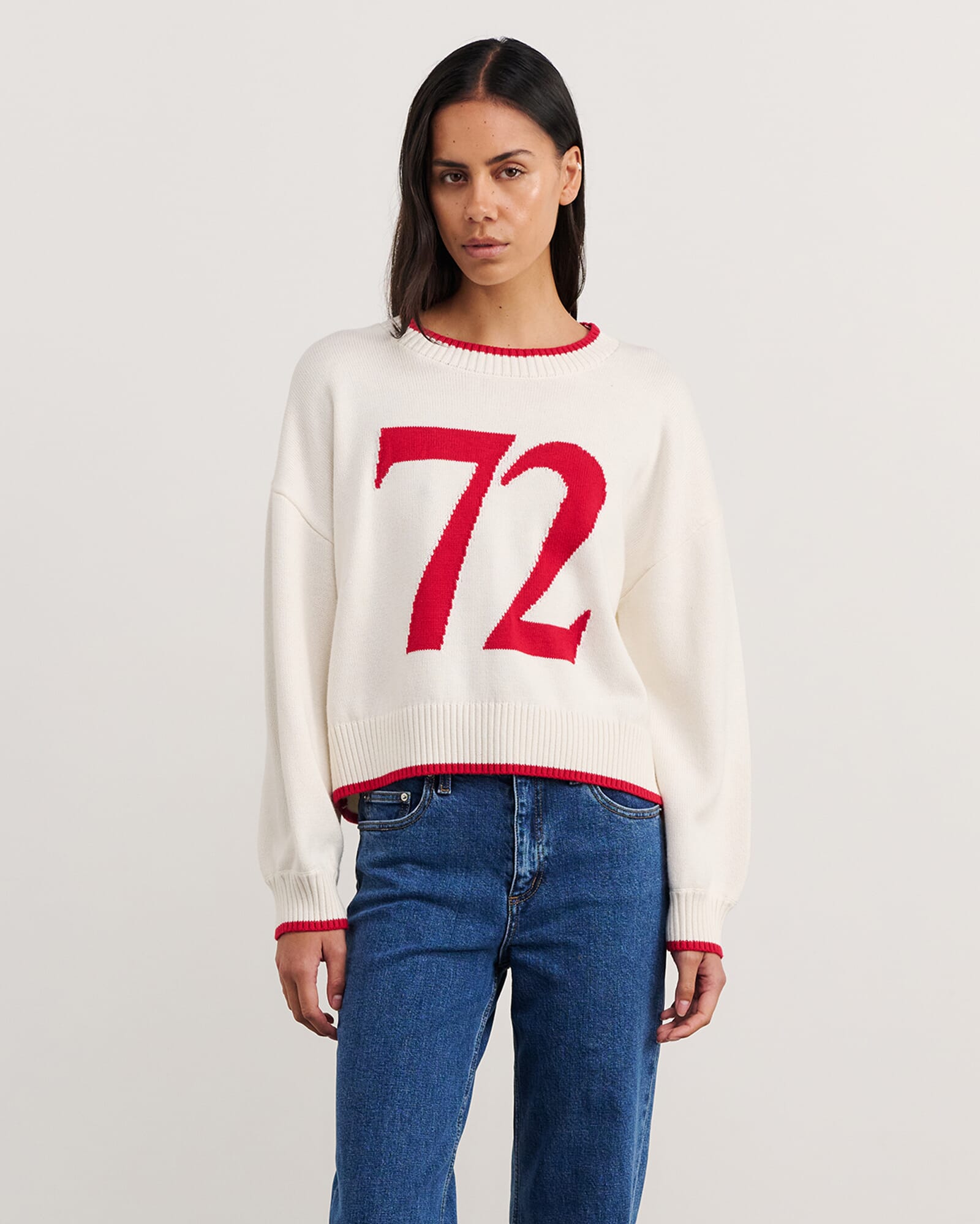 JAG gia crew knit whitemerlot