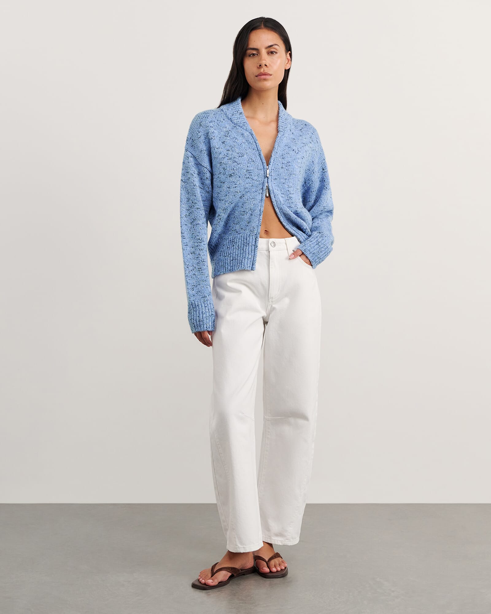 JAG lou zip knit jacket bluemulti