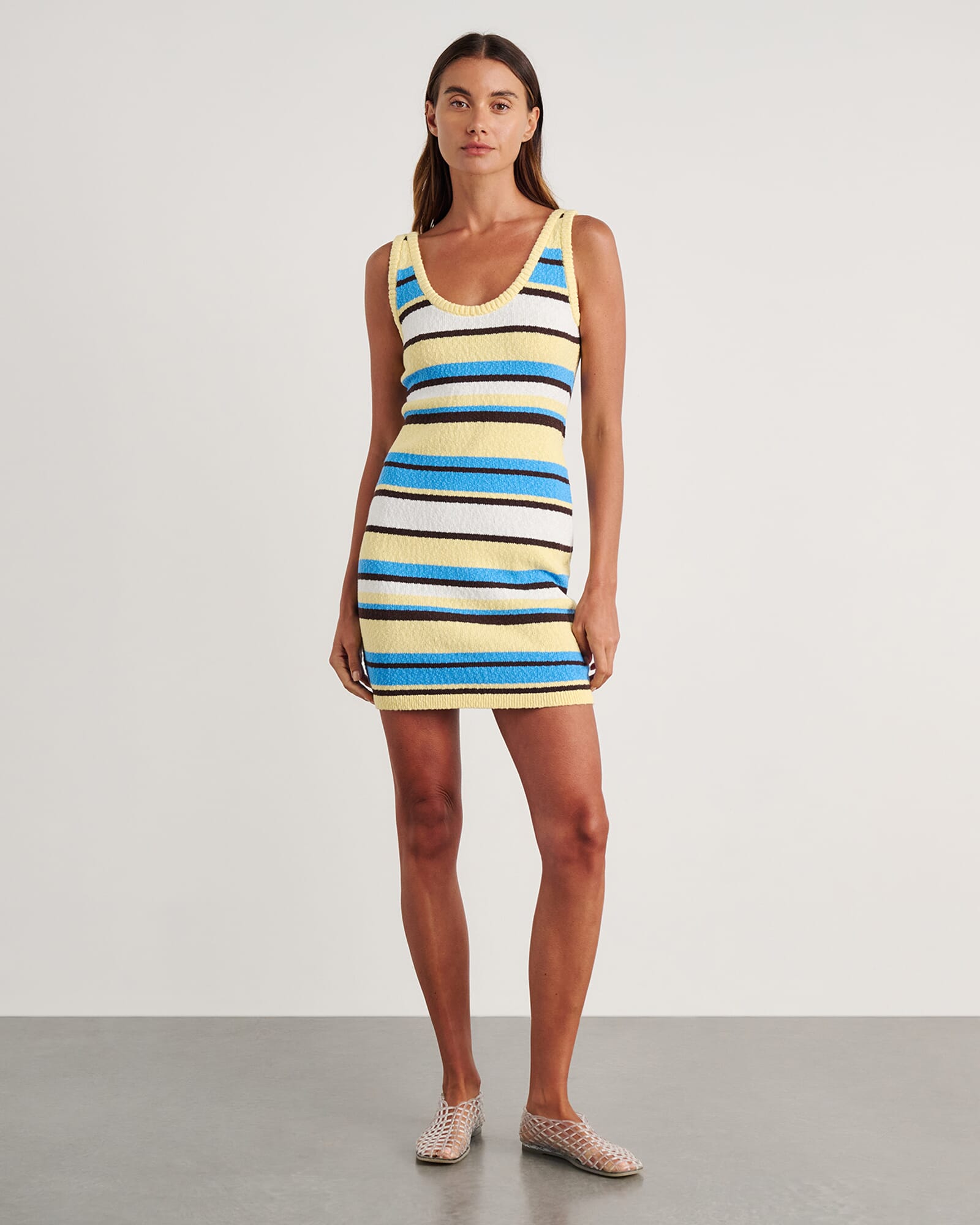 JAG arden knit mini dress yellowmulti