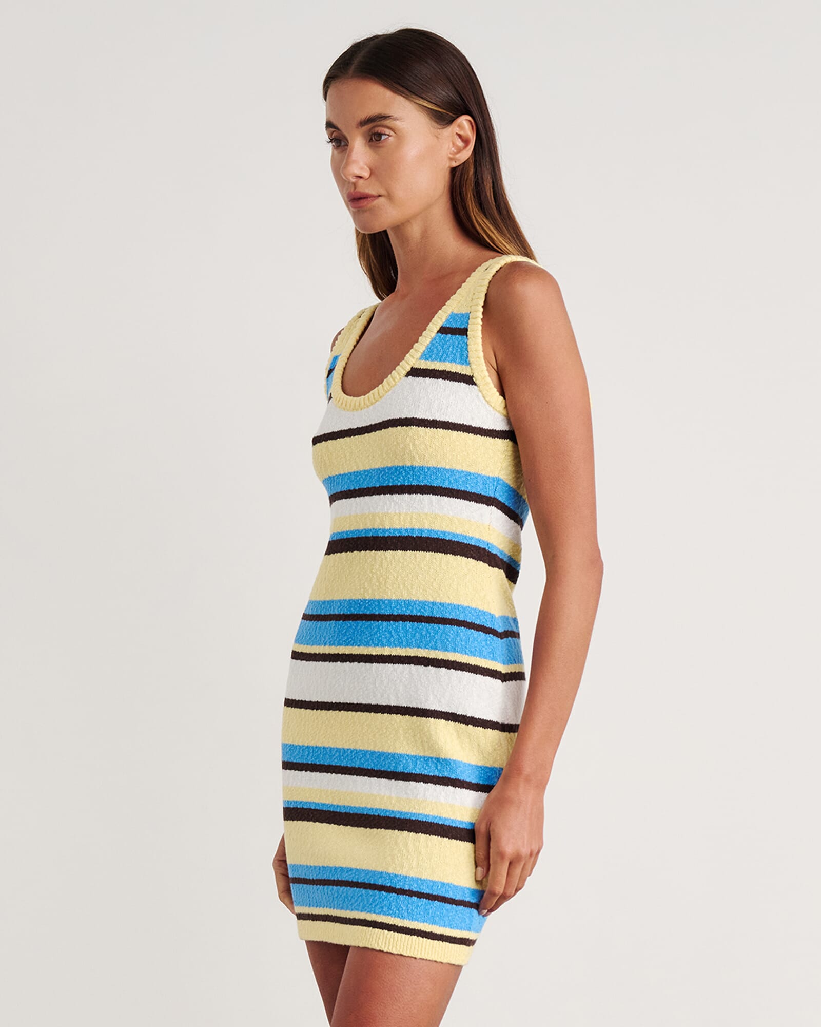 JAG arden knit mini dress yellowmulti
