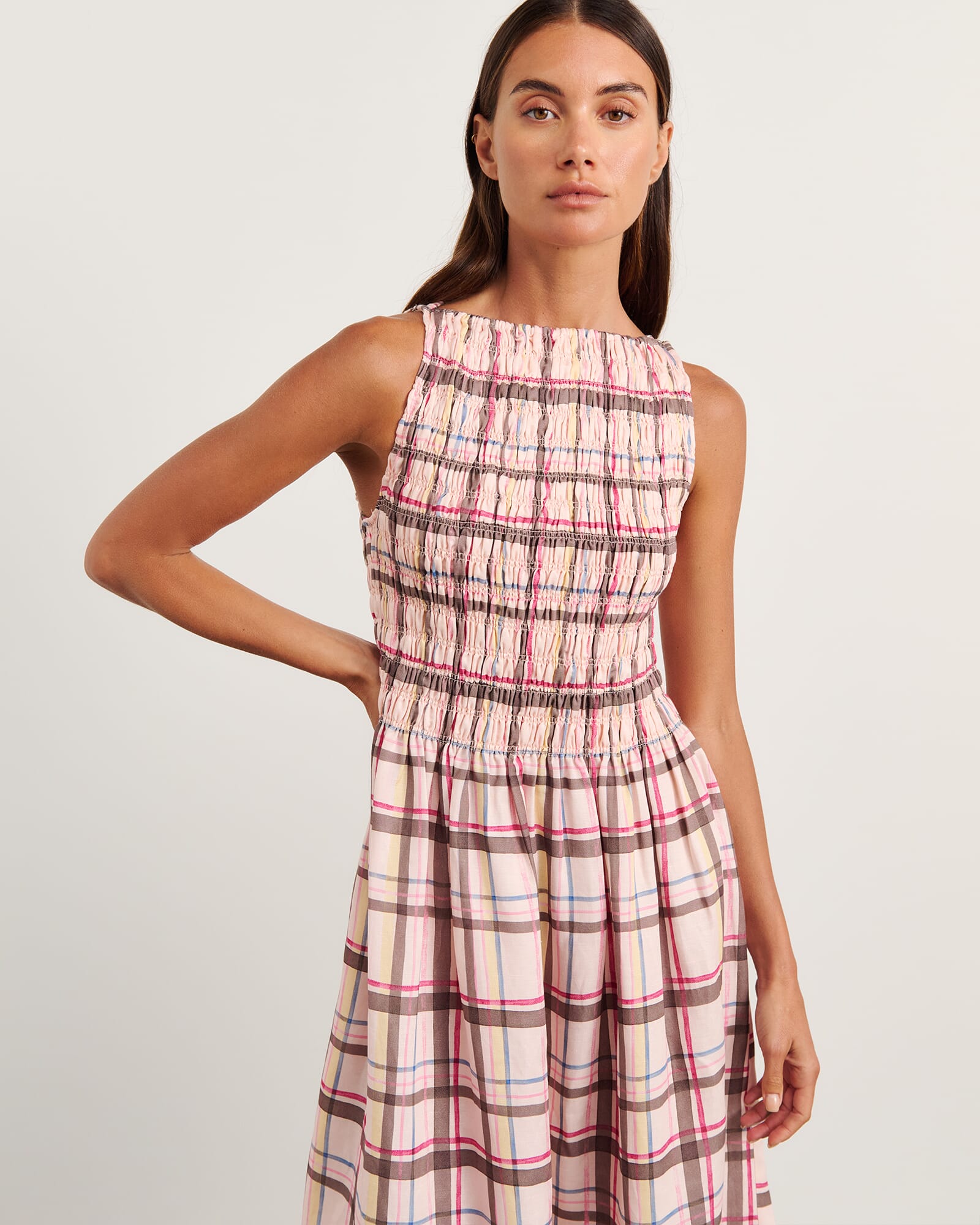 JAG painterly dress check